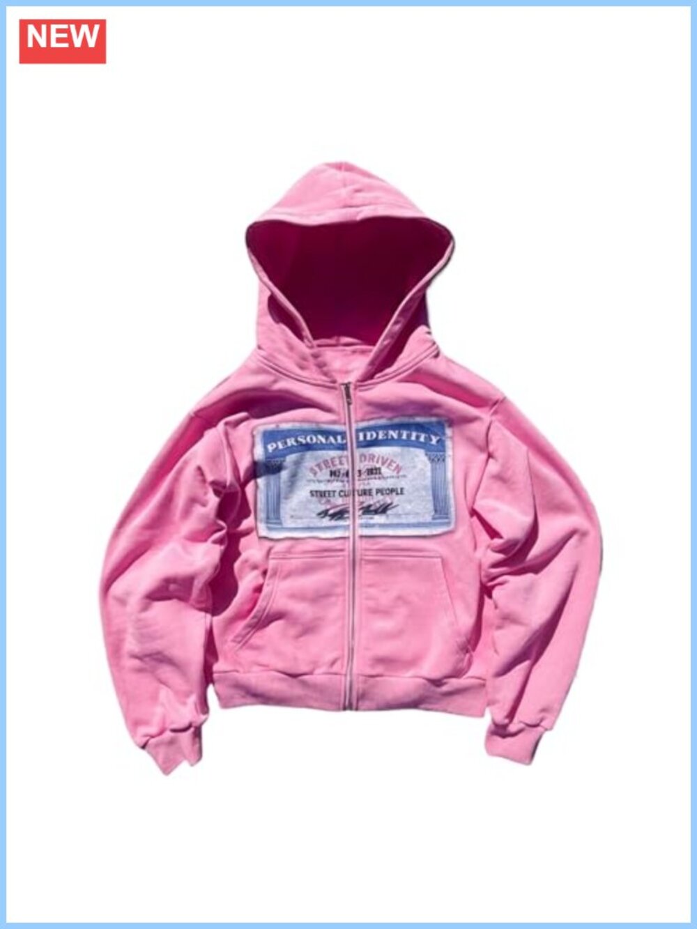 Polyester Oversized Zip Up Y2K Grunge Hoodie